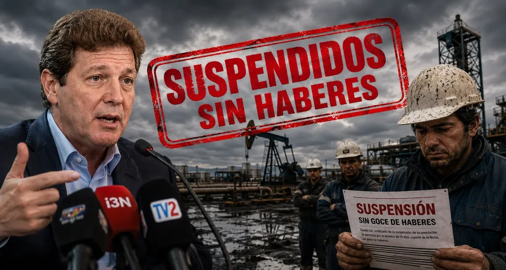 gustavo melella crisis petrolera rio grande tierra del fuego suspensiones